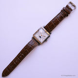 Vintage Rectangular Fossil Moon Phase Watch with Annual Calendar - Vintage Radar