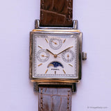 Vintage Rectangular Fossil Moon Phase Watch with Annual Calendar - Vintage Radar