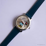 Tono plateado vintage señorita fabulosa Minnie Mouse reloj con correa azul