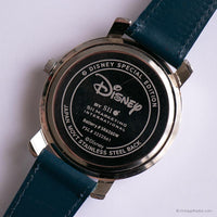 Vintage Silver-Tone Miss Fabulous Minnie Mouse Uhr mit blauem Gurt