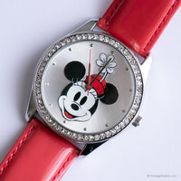 Vintage rare Minnie Mouse avec un chapeau rouge montre | Disney Parc de bracelet