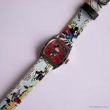 Indicateur rouge vintage Minnie Mouse montre Pour les femmes | Réservoir rectangulaire montre