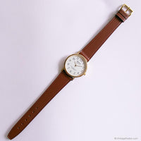 Vintage Acqua by Timex Quartz Watch Unisex with Brown Leather Strap