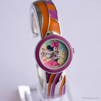 Antiguo Minnie Mouse Brazalete reloj | Rosa y naranja Minnie Mouse reloj