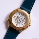 90s Vintage Gold-tone Guess Watch with Blue Strap & Indiglo Function