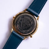 90s Vintage Gold-tone Guess Watch with Blue Strap & Indiglo Function