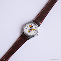 Tono plateado vintage Lorus Minnie Mouse Cuarzo reloj para damas
