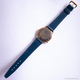 90s Vintage Gold-tone Guess Watch with Blue Strap & Indiglo Function