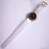 Vintage Padrino Watch with Red & Green Dial and White Nato Strap