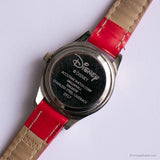 خمر التسعينيات فضي وأحمر Minnie Mouse ساعة كوارتز للنساء