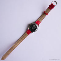 Vintage 90s Silver and Red Minnie Mouse Quartz Watch for Women