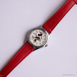 Antiguo Disney Time Works Minnie Mouse reloj para mujeres con correa roja