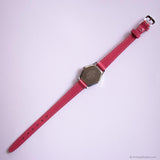 Vintage Silver-tone Citizen Hexagon Case Watch for Women Pink Strap