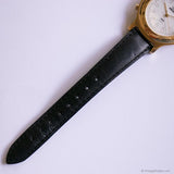 Retro Vintage Gold-tone Timex Indiglo Watch with Black Strap Unisex