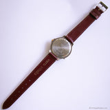 Vintage Timex Indiglo Quartz Watch with Burgundy Brown Strap Unisex