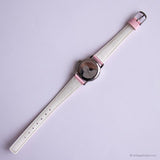 Antiguo Minnie Mouse Disney reloj con dial brillante y correa de color rosa pálido