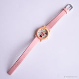 Rosa vintage Minnie Mouse Lorus Cuarzo reloj con correa de color rosa pálido