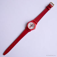 Red Minnie Mouse Lorus Quartz Watch for Women | Vintage Lorus Wristwatch