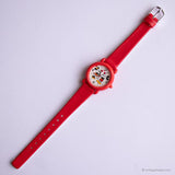 Seltene Vintage Red Mickey und Minnie Mouse Lorus Uhr V821-0210 Z0
