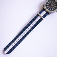 Retro Black-Dial Timex Watch with NATO Strap | Vintage Men's Timex Watch