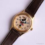 Tono de oro vintage Minnie Mouse reloj para mujeres por Disney Time Works