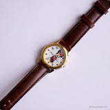 Antiguo Minnie Mouse reloj con marketing de correa marrón sii por Seiko