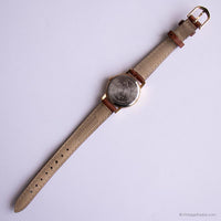 Vintage Gold Coin Minnie Mouse Watch with Brown Strap SII by Seiko