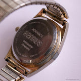 35mm Vintage Silver-tone Benrus Day Date Watch with Gold Details