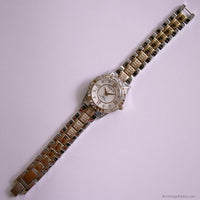 Vintage Two-tone Armitron Now Dress Watch with White Gemstones