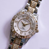 Vintage Two-tone Armitron Now Dress Watch with White Gemstones