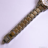 Vintage Two-tone Armitron Now Dress Watch with White Gemstones