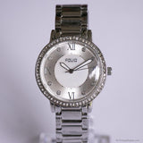 Vintage Minimalist Silver-tone Folio Watch for Her | Office Wear Watch