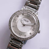 Vintage Minimalist Silver-tone Folio Watch for Her | Office Wear Watch