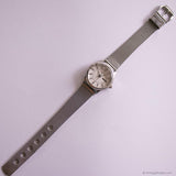 Vintage Silver-tone Fossil Day Date Office Watch for Ladies