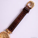 Retro Gold-tone Fossil Watch for Women with Brown Leather Stap