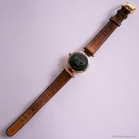 Retro Gold-tone Fossil Watch for Women with Brown Leather Stap