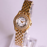 Vintage Gold-tone Anne Klein II Dress Watch with White Gemstones