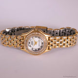 Vintage Gold-tone Anne Klein II Dress Watch with White Gemstones