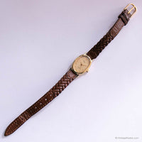 Vintage Analog Timex Quartz Watch | Elegant Gold-tone Watch for Her