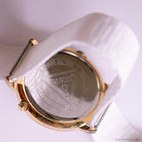 Vintage 90s Gold-tone Guess Quartz Watch with White Nato Strap Unisex