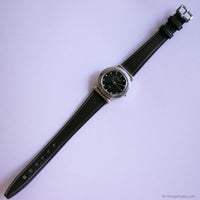 Vintage Black-Dial Skagen Denmark Watch for Women Silver-tone Quartz