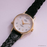 Vintage Gold-tone Acqua Indiglo by Timex Women's Watch with Black Strap