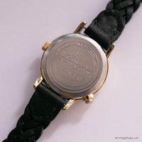 Vintage Gold-tone Acqua Indiglo by Timex Women's Watch with Black Strap
