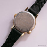 Vintage Gold-tone Acqua Indiglo by Timex Women's Watch with Black Strap