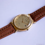 Vintage Gold-tone Elegant Pulsar Watch for Men with Champagne Dial