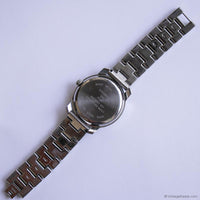 Vintage Silver-tone Studio Dress Watch for Women with White Gemstones