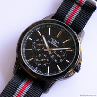 Vintage Black-Dial Pulsar Day Date Watch for Men on Black Nato Strap