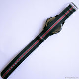 Vintage Black-Dial Pulsar Day Date Watch for Men on Black Nato Strap