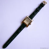 Vintage Gold-tone Rectangular TCM Watch for Women with Champagne Dial