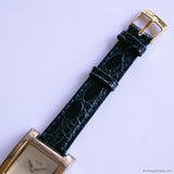 Vintage Gold-tone Rectangular TCM Watch for Women with Champagne Dial